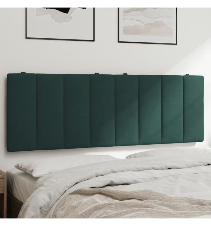 Coussin de tête de lit vert foncé 140 cm velours | Mobilier & Déco