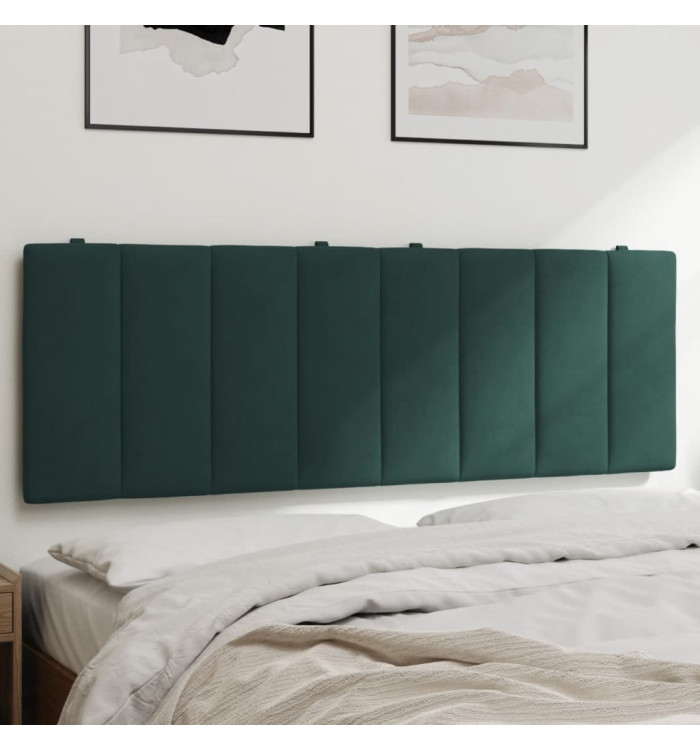 Coussin de tête de lit vert foncé 120 cm velours | Mobilier & Déco