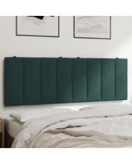 Coussin de tête de lit vert foncé 120 cm velours | Mobilier & Déco