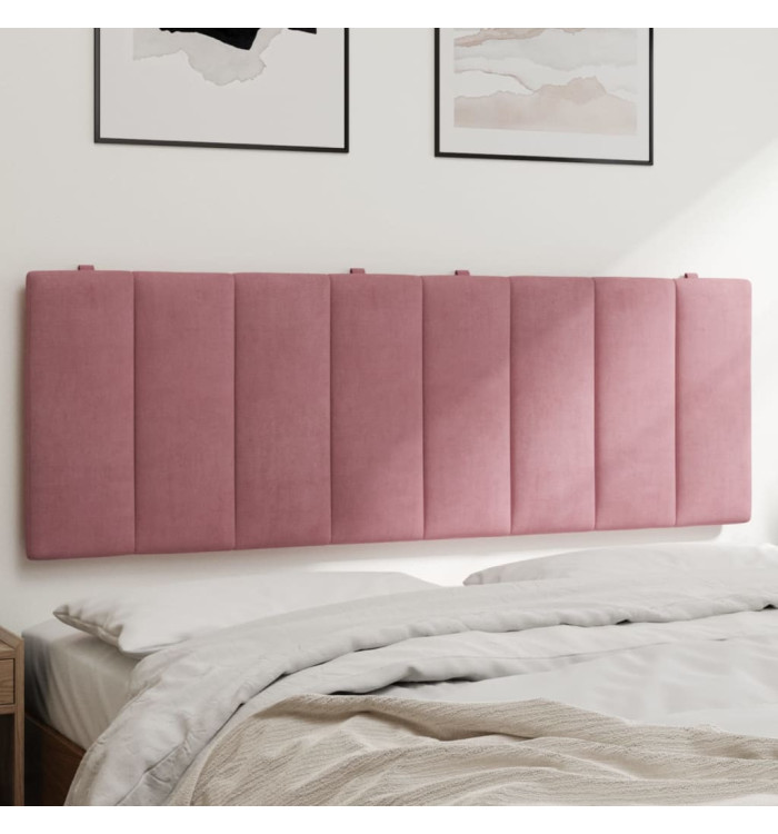 Coussin de tête de lit rose 120 cm velours | Mobilier & Déco