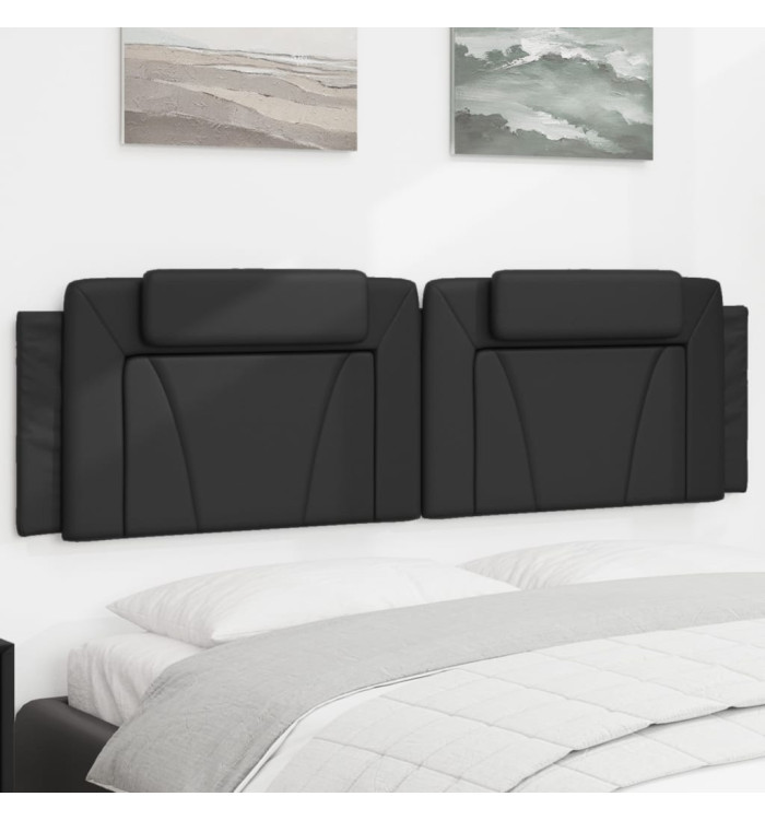Coussin de tête de lit noir 180 cm similicuir | Mobilier & Déco