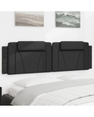 Coussin de tête de lit noir 180 cm similicuir | Mobilier & Déco