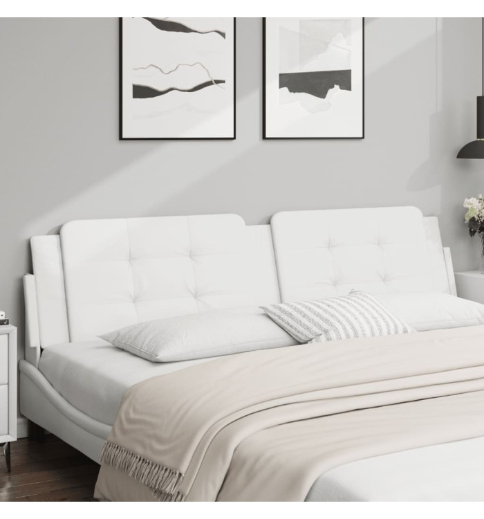 Coussin de tête de lit blanc 200 cm similicuir | Mobilier & Déco