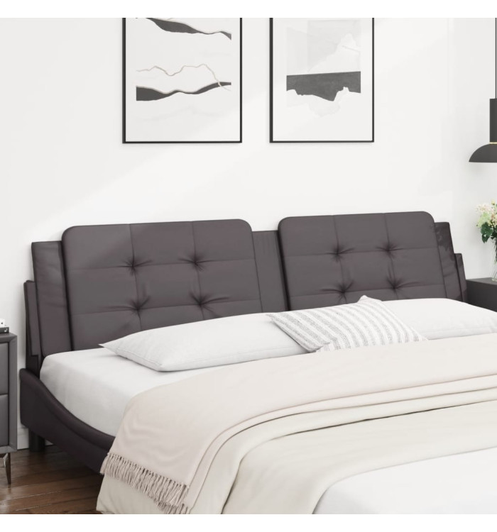 Coussin de tête de lit gris 200 cm similicuir | Mobilier & Déco