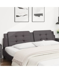 Coussin de tête de lit gris 200 cm similicuir | Mobilier & Déco