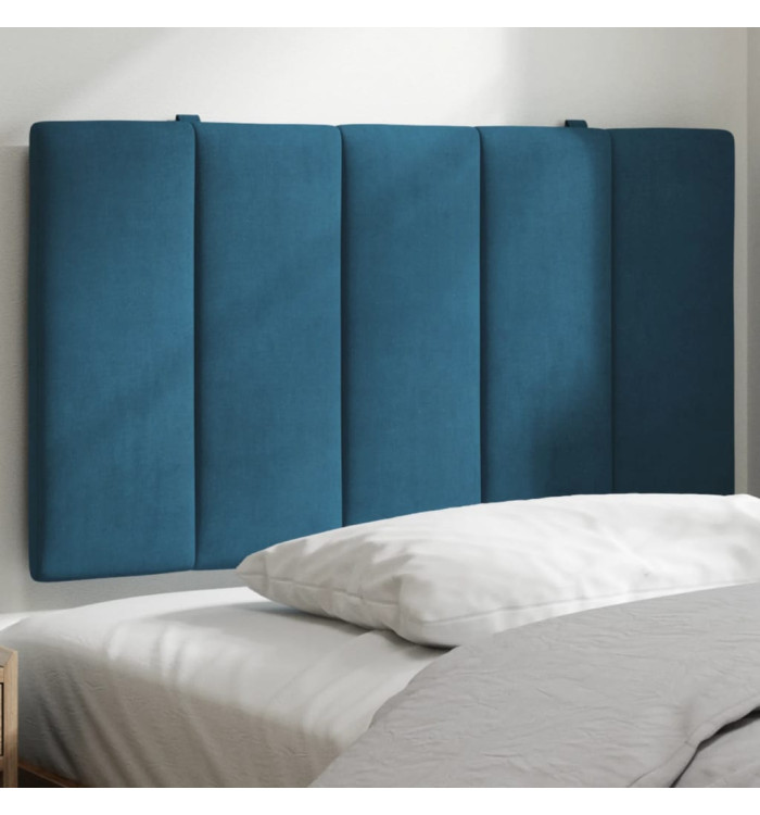 Coussin de tête de lit bleu 90 cm velours | Mobilier & Déco