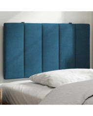 Coussin de tête de lit bleu 90 cm velours | Mobilier & Déco