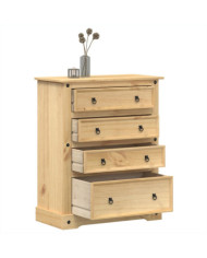 Commode Corona 92x48x120 cm bois massif de pin | Mobilier & Déco