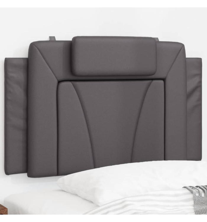 Coussin de tête de lit gris 80 cm similicuir | Mobilier & Déco