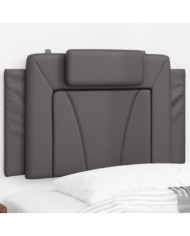 Coussin de tête de lit gris 80 cm similicuir | Mobilier & Déco