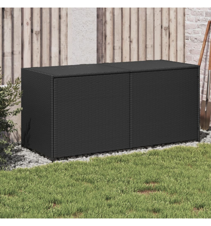 Boîte de rangement de jardin noir 283L résine tressée | Mobilier & Déco