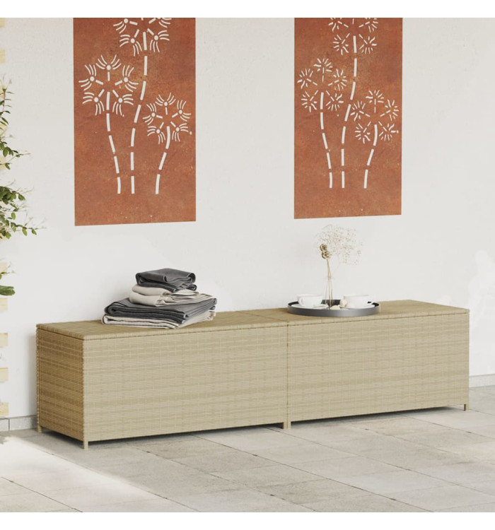 Boîte de rangement de jardin mélange beige 469L résine tressée | Mobilier & Déco
