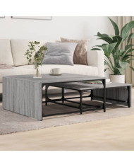 Tables basses gigognes 2pcs sonoma gris bois d'ingénierie métal | Mobilier & Déco