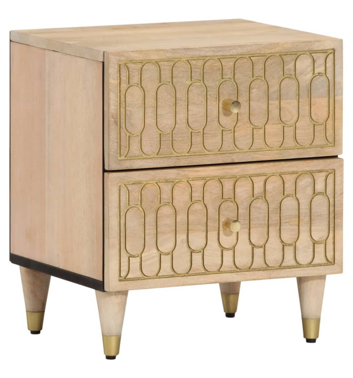 Tables de chevet 2 pcs 40x33x46 cm Bois de manguier solide | Mobilier & Déco
