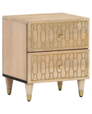 Tables de chevet 2 pcs 40x33x46 cm Bois de manguier solide | Mobilier & Déco