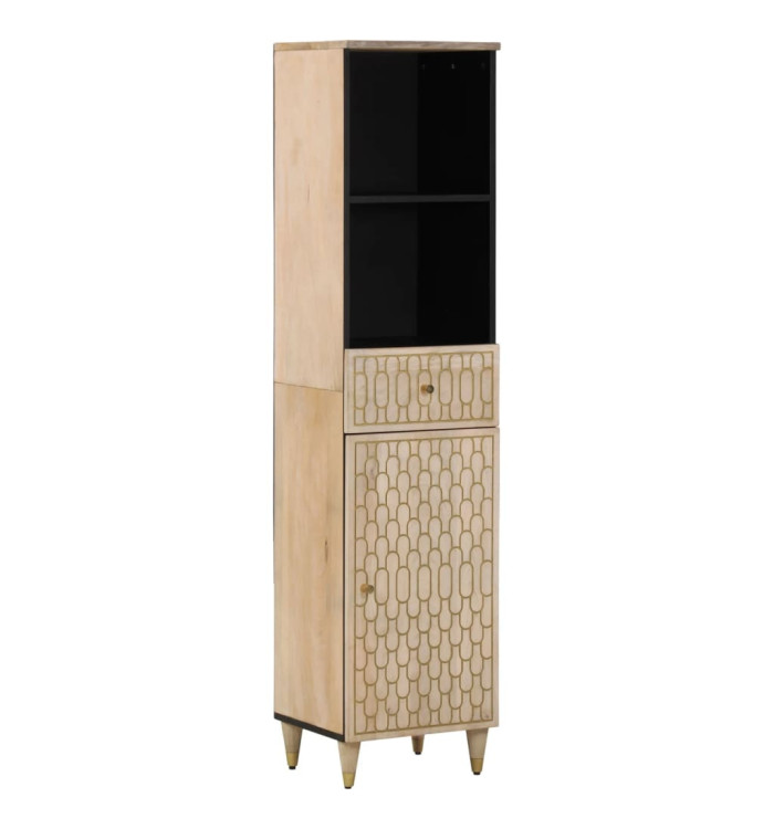 Armoire de salle de bain 38x33x160 cm bois massif de manguier | Mobilier & Déco