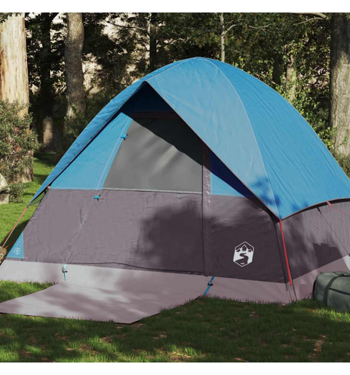 Tente de camping à dôme 4 personnes bleu imperméable | Mobilier & Déco