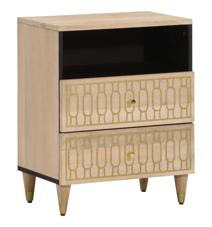 Table de chevet 50x33x60 cm bois de manguier massif | Mobilier & Déco