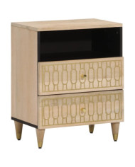 Table de chevet 50x33x60 cm bois de manguier massif | Mobilier & Déco