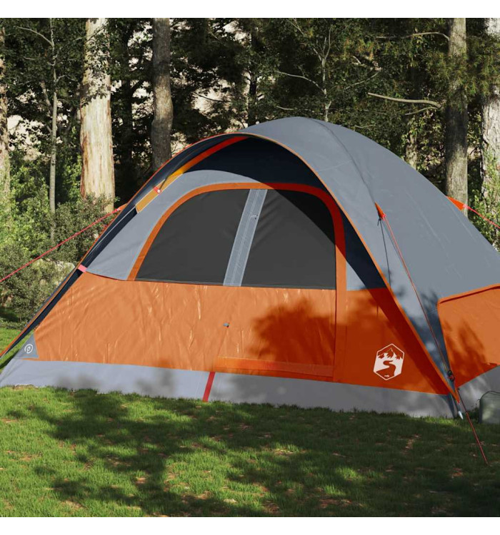 Tente familiale à dôme 6 personnes orange imperméable | Mobilier & Déco