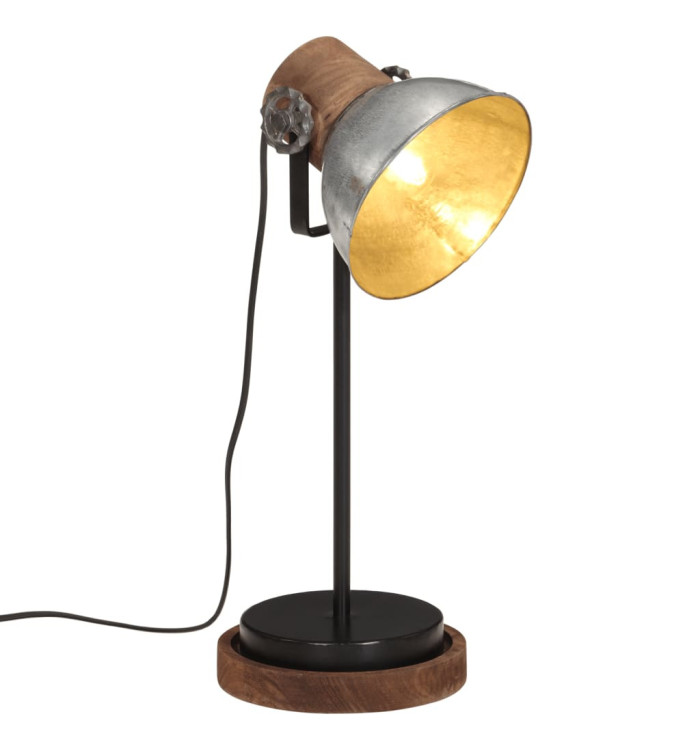 Lampe de bureau 25 W argent vintage 17x17x50 cm E27 | Mobilier & Déco