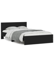Cadre de lit avec tête de lit et LED noir 120x200 cm | Mobilier & Déco