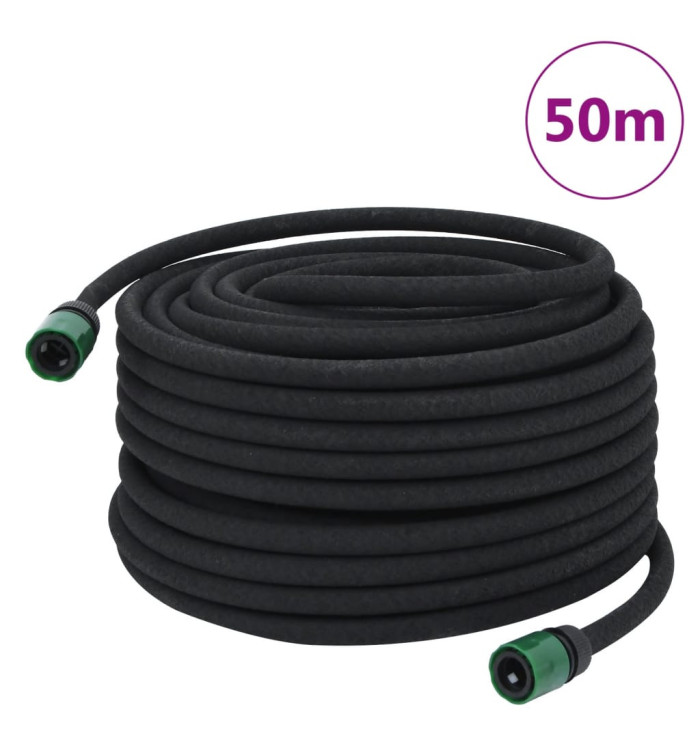 Tuyau d'arrosage de jardin noir 0,6" 50 m caoutchouc | Mobilier & Déco