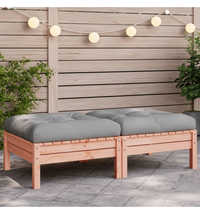 Repose-pieds de jardin avec coussins 2 pcs bois massif douglas | Mobilier & Déco