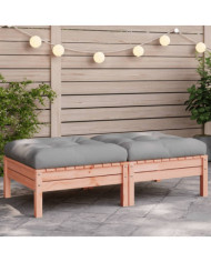Repose-pieds de jardin avec coussins 2 pcs bois massif douglas | Mobilier & Déco