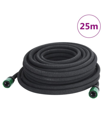 Tuyau d'arrosage de jardin noir 0,6" 25 m caoutchouc | Mobilier & Déco