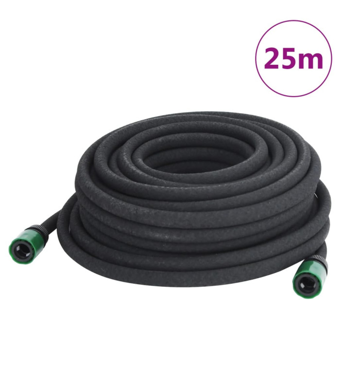 Tuyau d'arrosage de jardin noir 0,6" 25 m caoutchouc | Mobilier & Déco