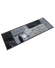 Tapis de cuisine lavable imprimé Wine gris 45x150 cm | Mobilier & Déco