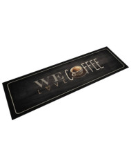 Tapis de cuisine lavable texte Coffee 45x150 cm velours | Mobilier & Déco