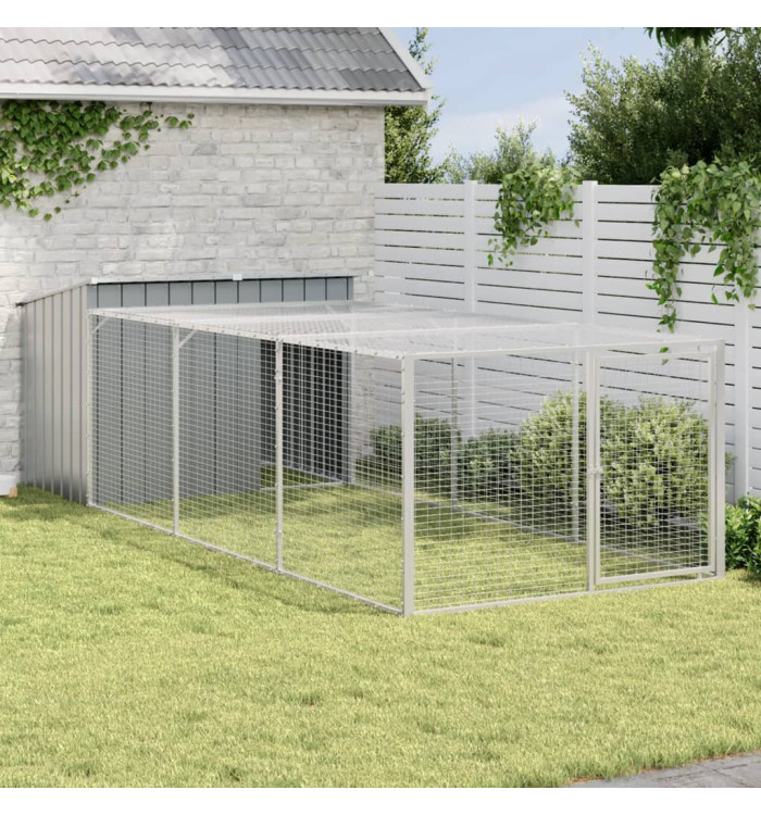 Niche pour chien avec cour anthracite 153x396x110 cm | Mobilier & Déco