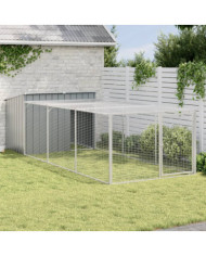 Niche pour chien avec cour anthracite 153x396x110 cm | Mobilier & Déco