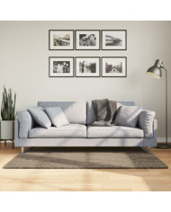 Tapis ISTAN à poils longs aspect brillant gris 80x150 cm | Mobilier & Déco