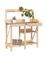 Banc de rempotage avec étagères bois massif de sapin | Mobilier & Déco