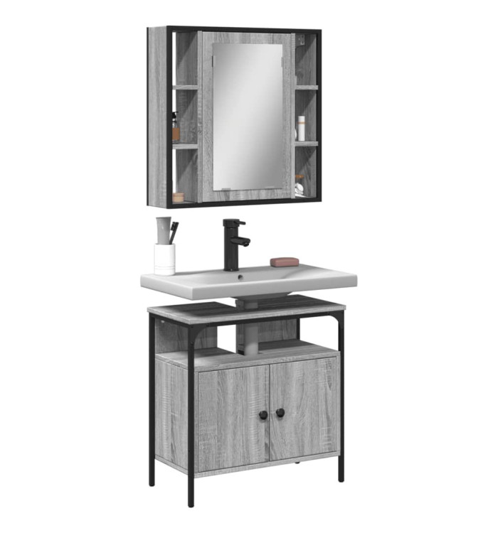 Ensemble de meubles de salle de bain 2 pcs Sonoma gris | Mobilier & Déco