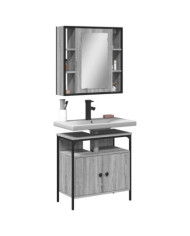 Ensemble de meubles de salle de bain 2 pcs Sonoma gris | Mobilier & Déco