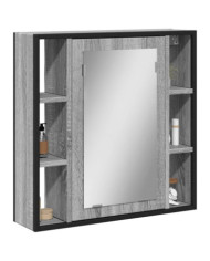 Armoire à miroir de salle de bain sonoma gris bois d’ingénierie | Mobilier & Déco