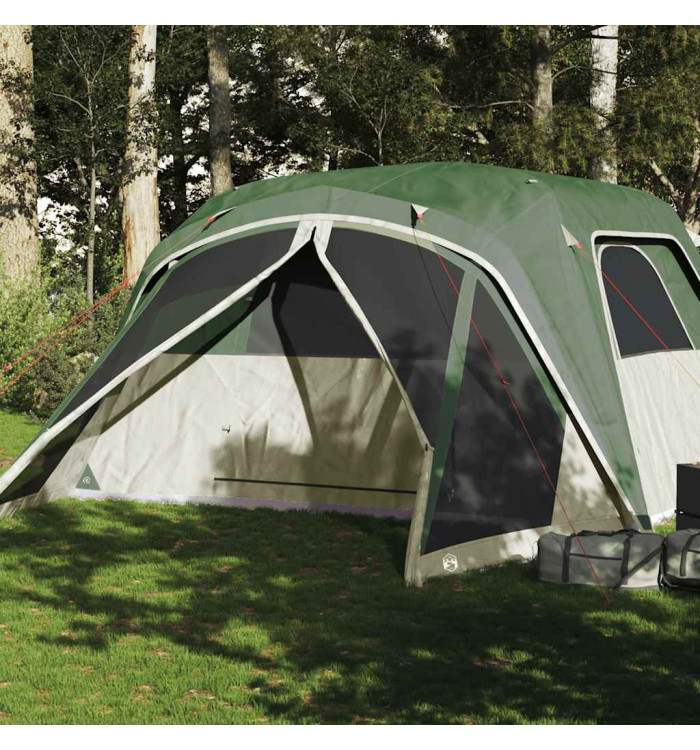 Tente familiale avec porche 6 personnes vert imperméable | Mobilier & Déco