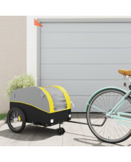 Remorque de vélo noir et jaune 45 kg fer | Mobilier & Déco