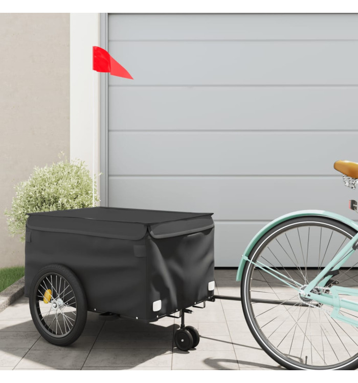 Remorque de vélo noir 30 kg fer | Mobilier & Déco