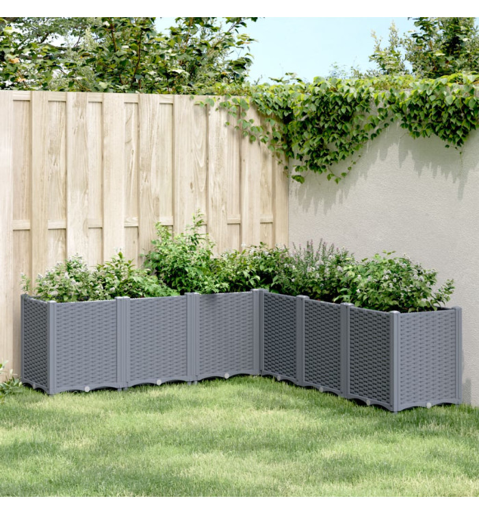 Jardinière bleu gris 160x160x53 cm PP | Mobilier & Déco