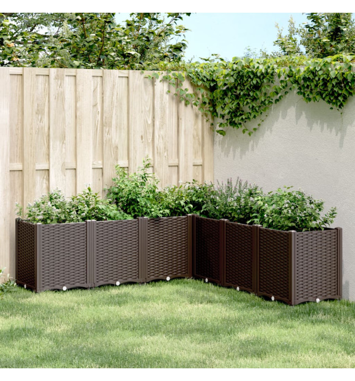 Jardinière marron 160x160x53 cm polypropylène | Mobilier & Déco