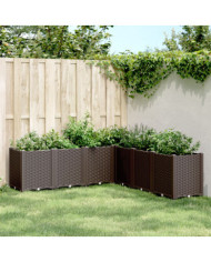 Jardinière marron 160x160x53 cm polypropylène | Mobilier & Déco