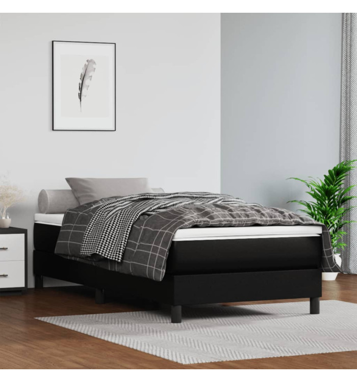 Matelas de lit à ressorts ensachés noir 120x190x20cm Similicuir | Mobilier & Déco