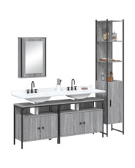 Ensemble de meubles de salle de bain 4 pcs Sonoma gris | Mobilier & Déco