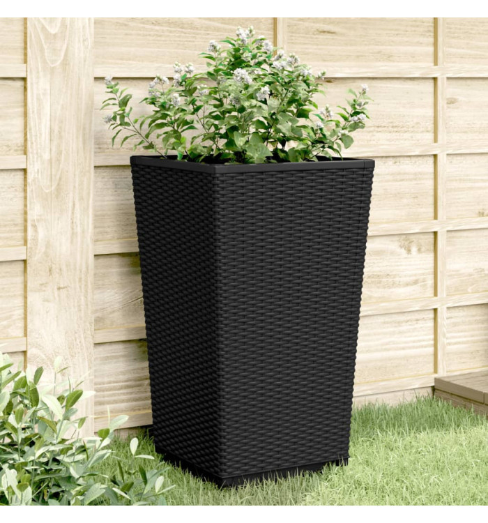 Jardinières 4 pcs noir 32,5x32,5x57 cm polypropylène | Mobilier & Déco