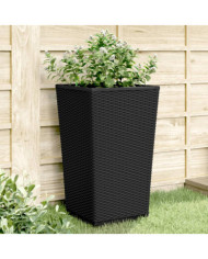 Jardinières 4 pcs noir 32,5x32,5x57 cm polypropylène | Mobilier & Déco